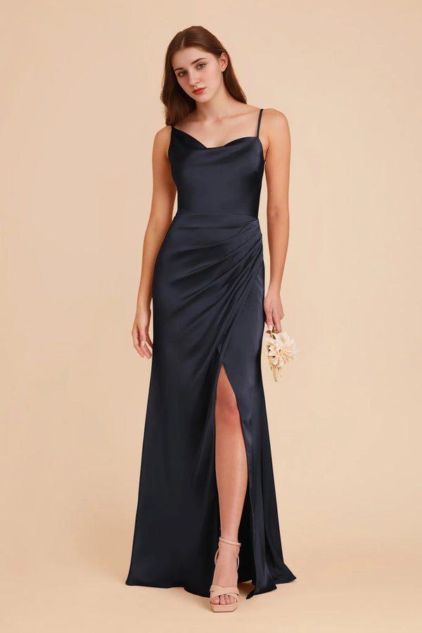 Mermaid One Shoulder Floor-Length Satin Bridesmaid Dress