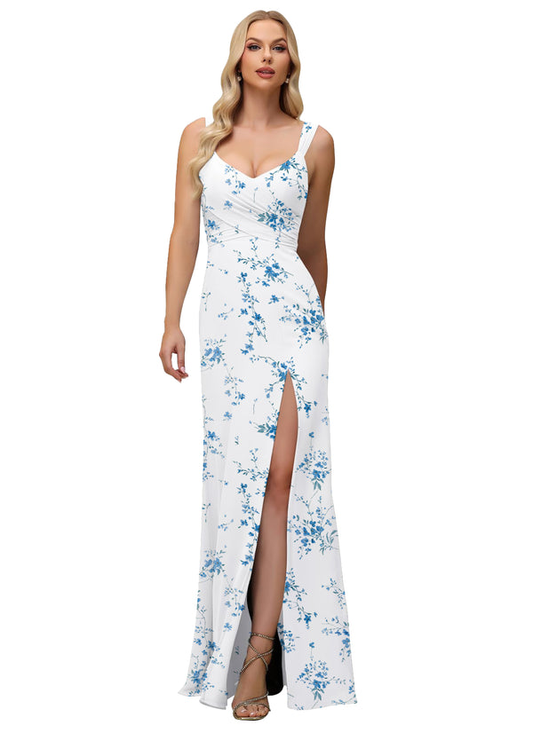A-line Cowl Floor-Length Chiffon Bridesmaid Dress