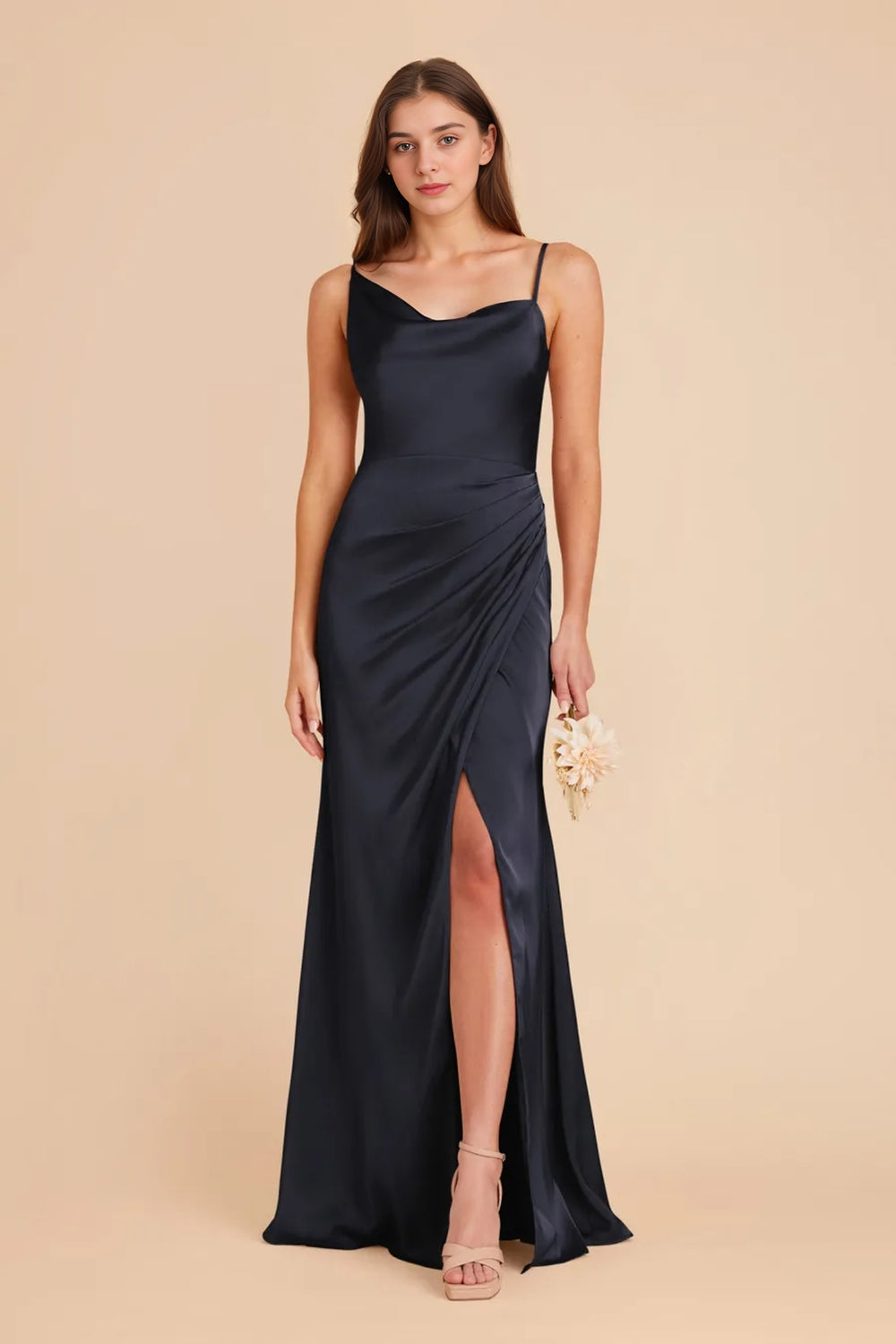Mermaid One Shoulder Floor-Length Satin Bridesmaid Dress
