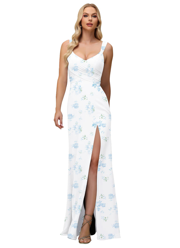 A-line Cowl Floor-Length Chiffon Bridesmaid Dress