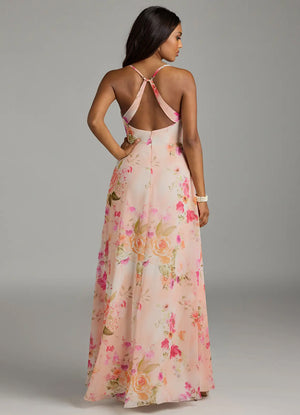 A-line V-Neck Floor-Length Chiffon Bridesmaid Dress