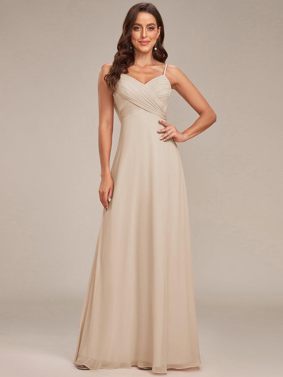 Criss-Cross V-Neck Chiffon Backless A-Line Bridesmaid Dress