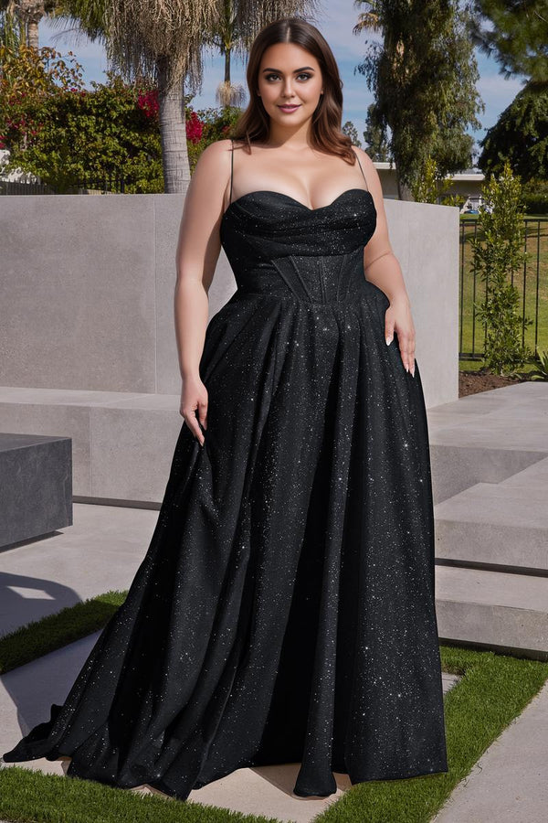 A-line Cowl Floor-Length Sequin Prom Dresses With Ruched
