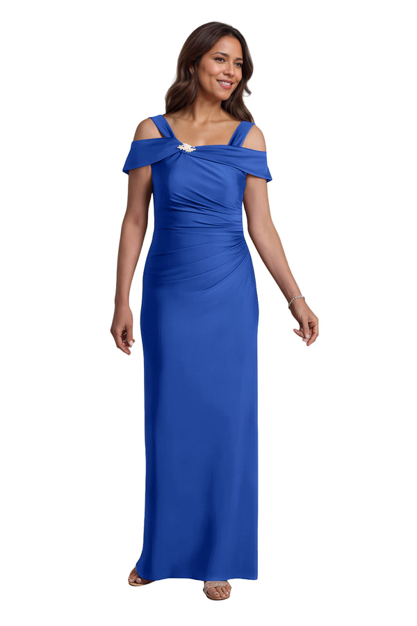 Trumpet/Mermaid Cold Shoulder Square Satin Mother of the Bride Dress
