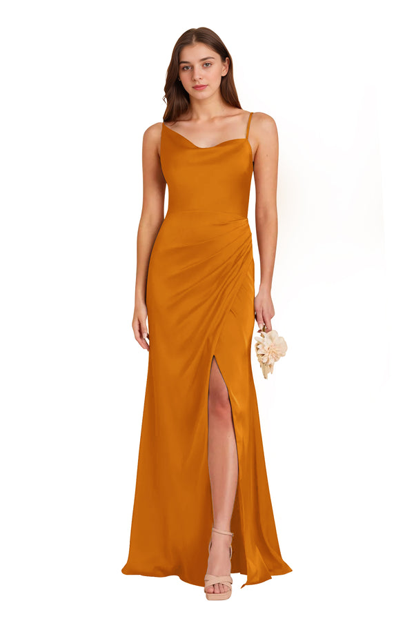 Mermaid One Shoulder Floor-Length Satin Bridesmaid Dress