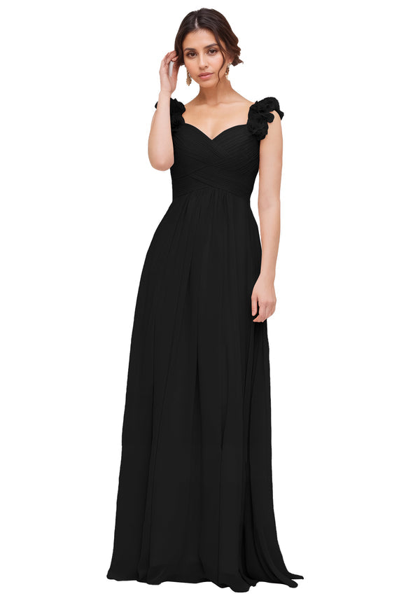 Princess Sweetheart Sleeveless Long Chiffon Bridesmaid Dress