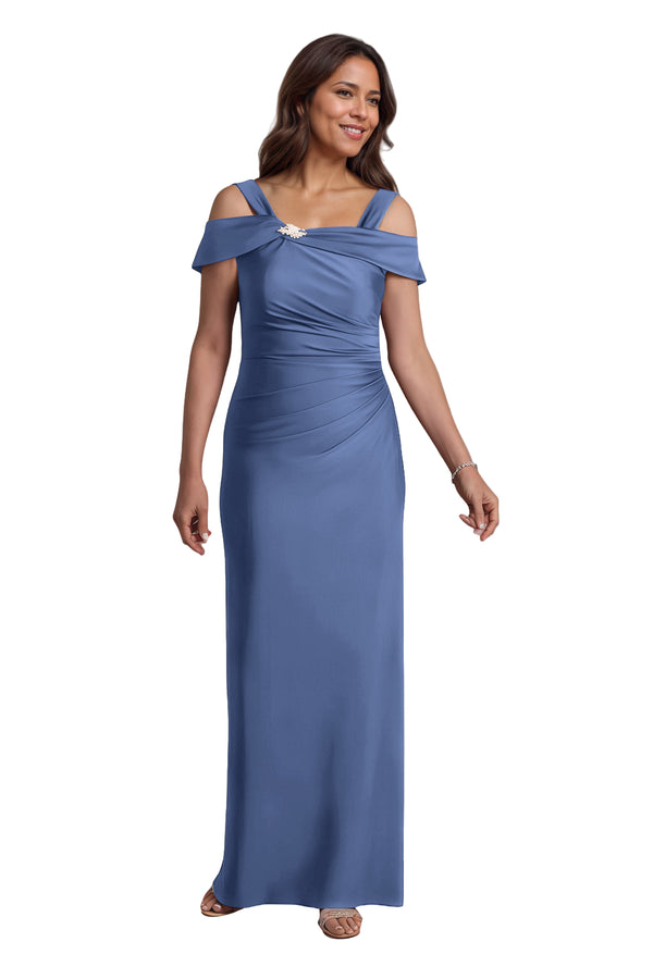 Trumpet/Mermaid Cold Shoulder Square Satin Mother of the Bride Dress