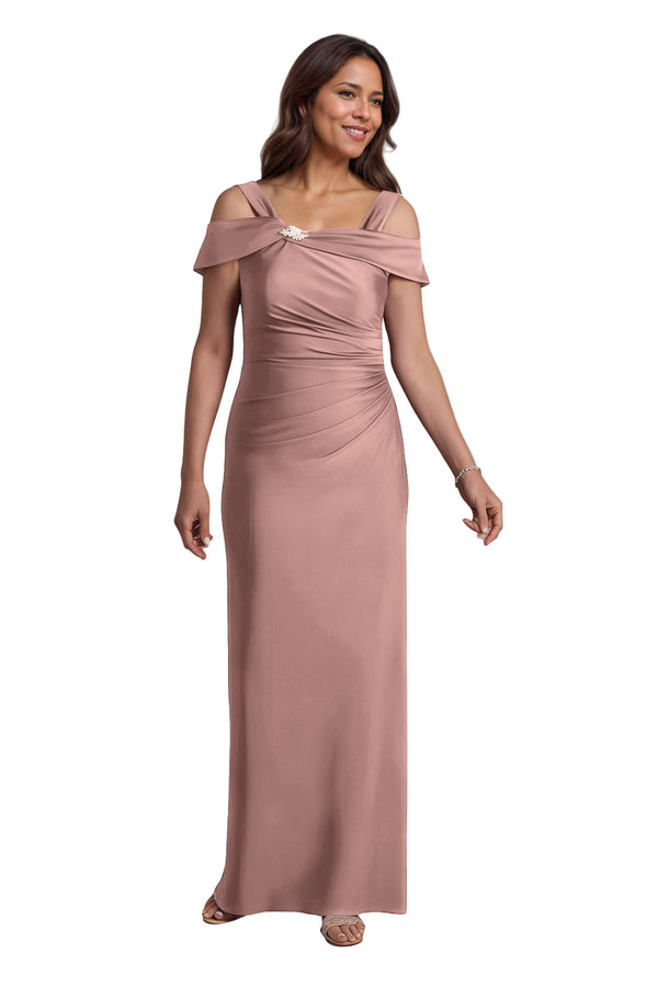Trumpet/Mermaid Cold Shoulder Square Satin Mother of the Bride Dress