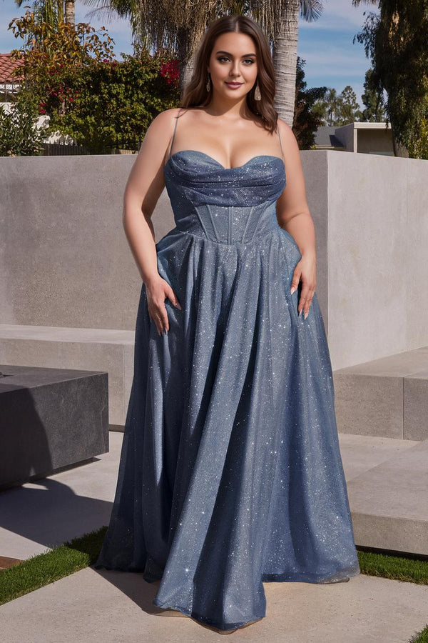 A-line Cowl Floor-Length Sequin Prom Dresses With Ruched