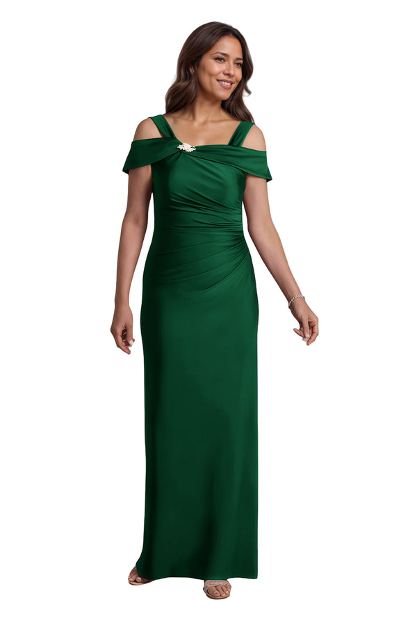 Trumpet/Mermaid Cold Shoulder Square Satin Mother of the Bride Dress