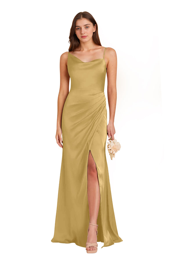 Mermaid One Shoulder Floor-Length Satin Bridesmaid Dress