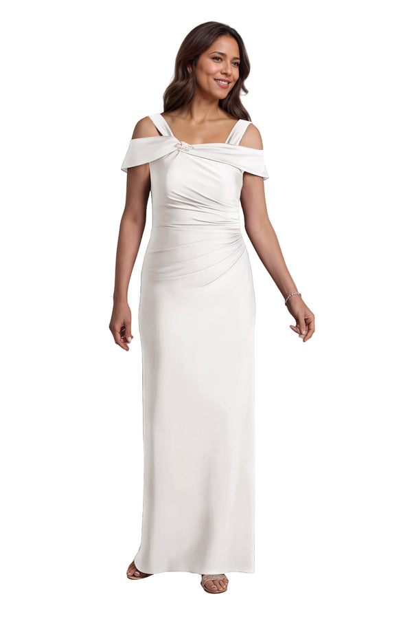 Trumpet/Mermaid Cold Shoulder Square Satin Mother of the Bride Dress