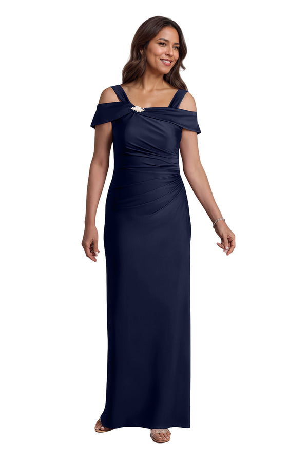 Trumpet/Mermaid Cold Shoulder Square Satin Mother of the Bride Dress