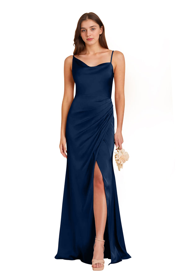 Mermaid One Shoulder Floor-Length Satin Bridesmaid Dress