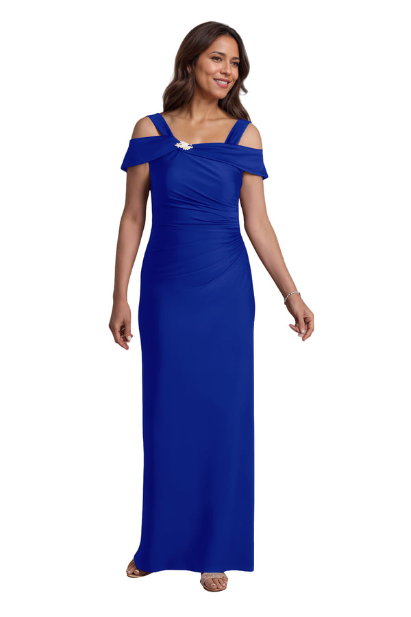 Trumpet/Mermaid Cold Shoulder Square Satin Mother of the Bride Dress