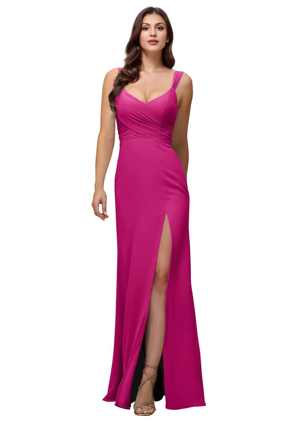 A-line Cowl Floor-Length Chiffon Bridesmaid Dress