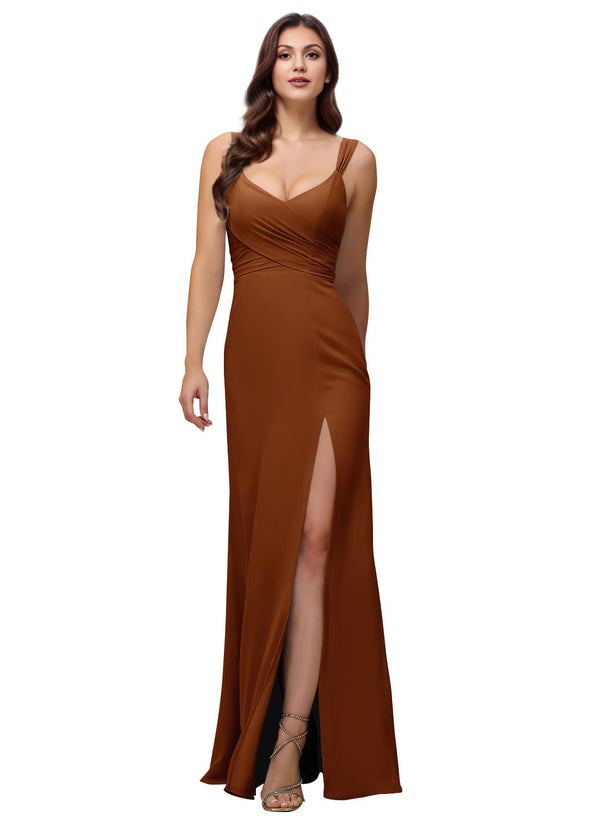 A-line Cowl Floor-Length Chiffon Bridesmaid Dress