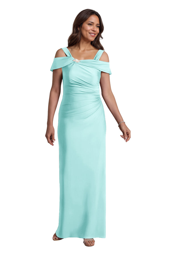 Trumpet/Mermaid Cold Shoulder Square Satin Mother of the Bride Dress