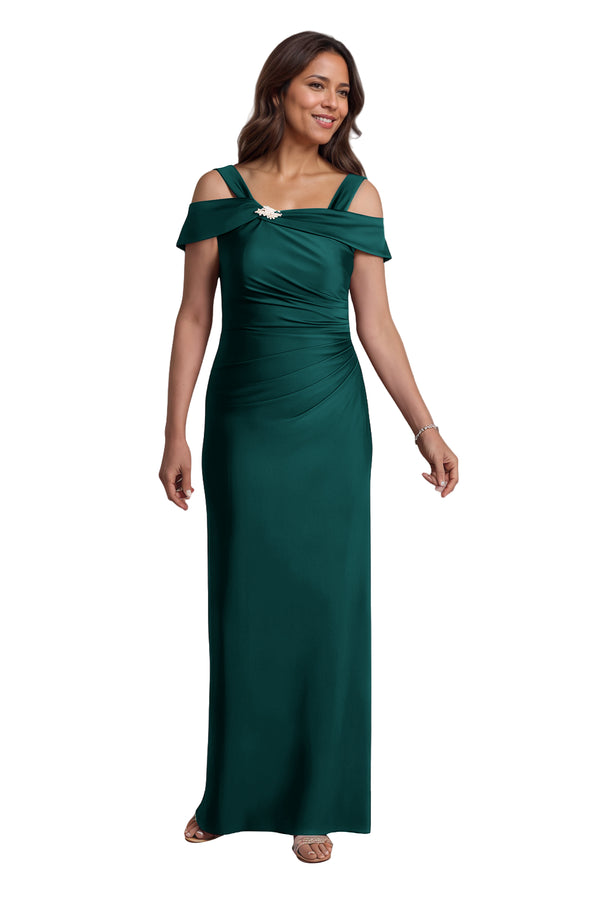 Trumpet/Mermaid Cold Shoulder Square Satin Mother of the Bride Dress