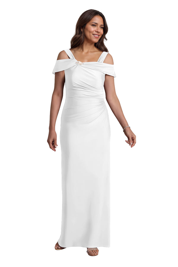 Trumpet/Mermaid Cold Shoulder Square Satin Mother of the Bride Dress