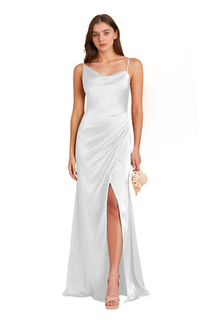 Mermaid One Shoulder Floor-Length Satin Bridesmaid Dress