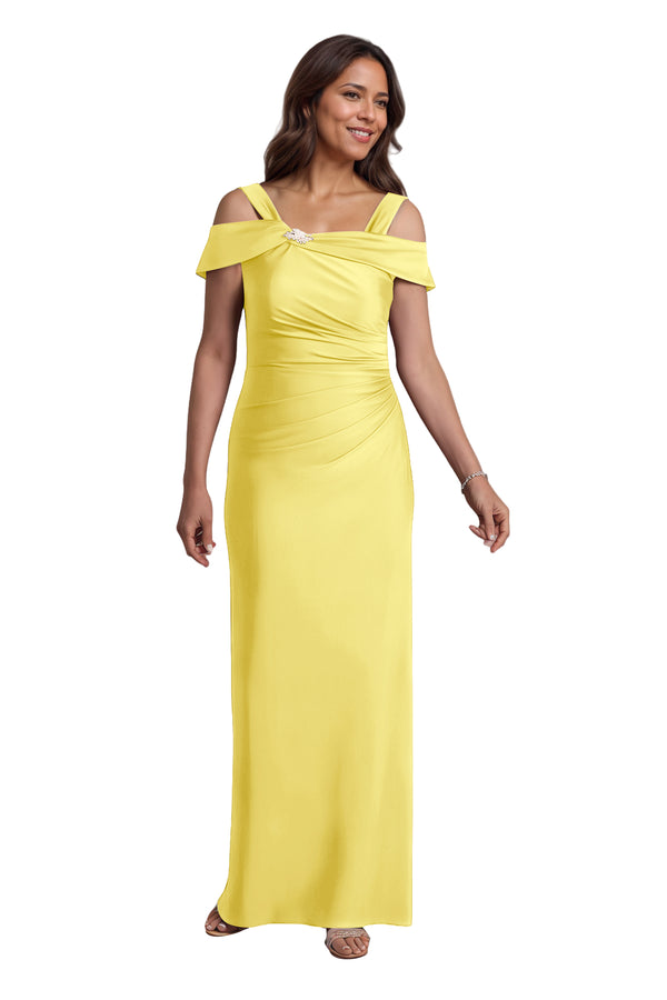 Trumpet/Mermaid Cold Shoulder Square Satin Mother of the Bride Dress